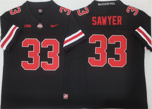 Ohio State Buckeyes #33 Jack Sawyer Black 2025 F.U.S.E. Limited Stitched Jersey Ohio State Buckeyes #33 Jack Sawyer Black 2025 F.U.S.E. Limited Stitched Jersey