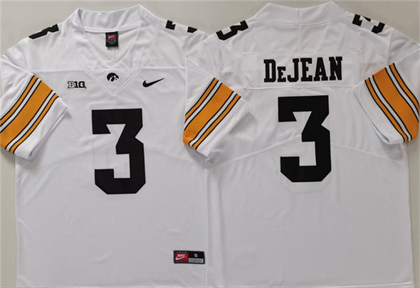 Iowa Hawkeyes #3 Cooper DeJean White Stitched Jersey