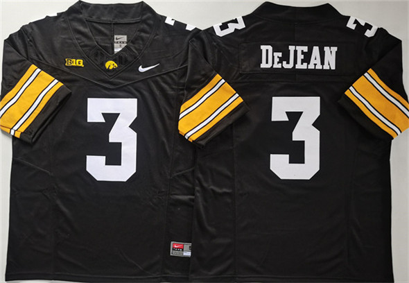 Iowa Hawkeyes #3 Cooper DeJean Black F.U.S.E. Stitched Jersey