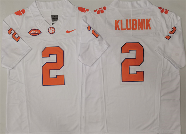 Clemson Tigers #2 Cade Klubnik White F.U.S.E. Stitched Football Jersey