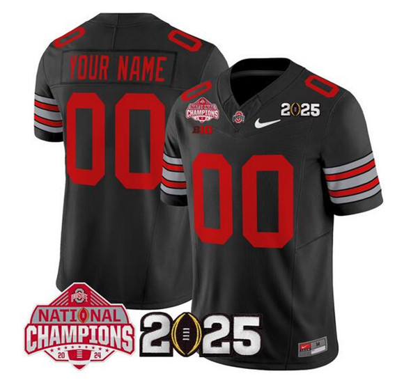 Ohio State Buckeyes Active Player Custom Black 2025 CFP Final With National Champions Patch F.U.S.E. Vapor Limited Stitched Jersey