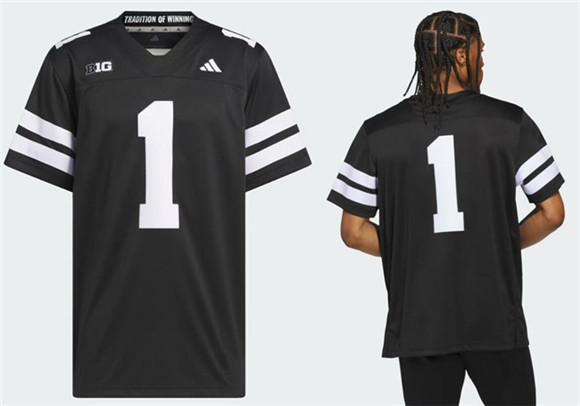 Nebraska Cornhuskers #1 Black Stitched Football Jersey