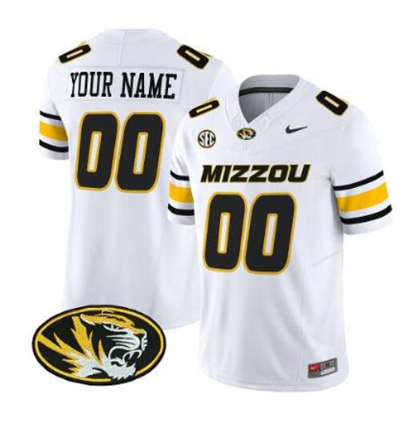 Missouri Tigers ACTIVE PLAYER Custom White F.U.S.E. Vapor Limited Stitched Football Stitched Jersey