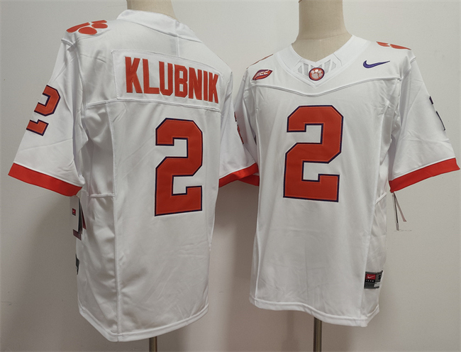 Clemson Tigers #2 Cade Klubnik White F.U.S.E. Stitched Football Jersey