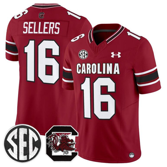 South Carolina Gamecocks #16 LaNorris Sellers Garnet 2025 F.U.S.E. Stitched Jersey