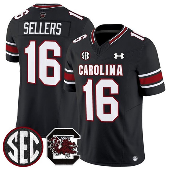 South Carolina Gamecocks #16 LaNorris Sellers Black 2025 F.U.S.E. Stitched Jersey