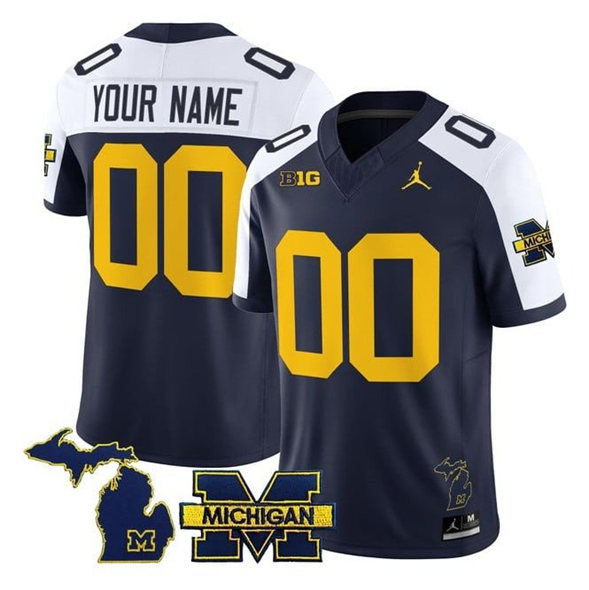 Michigan Wolverines ACTIVE PLAYER Custom Navy Alternate F.U.S.E. 2025 Vapor Stitched Football Jersey