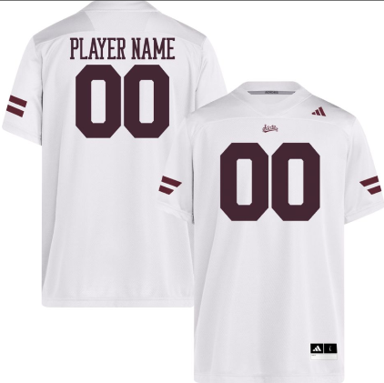 Mississippi State Bulldogs White Football adidas Replica Custom Jersey