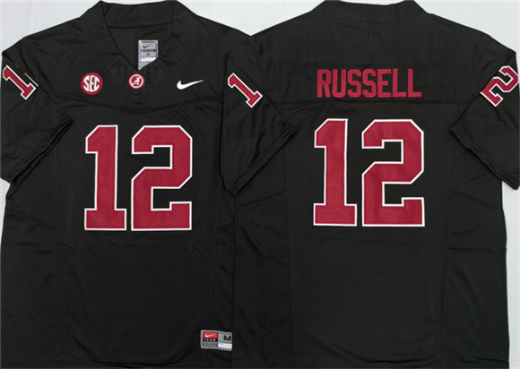 Men's Alabama Crimson Tide #12 Keelon Russell Black 2026 F.U.S.E Stitched Football Jersey Men's Alabama Crimson Tide #12 Keelon Russell Black 2026 F.U.S.E Stitched Football Jersey