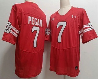 Utah Utes #7 Braden Pegan Red Retro College Football Throwback Jersey