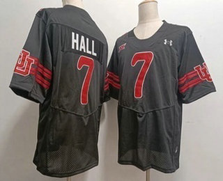 Utah Utes #7 Johnathan Hall Black College Football Jersey