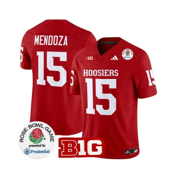 Indiana Hoosiers #15 Fernando Mendoza 2025 F.U.S.E. Rose Bowl Red Stitched Jersey