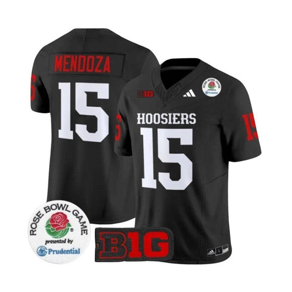 Indiana Hoosiers #15 Fernando Mendoza 2025 F.U.S.E. Rose Bowl Black Stitched Jersey