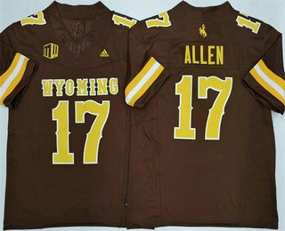 Wyoming Cowboys #17 Josh Allen Limited Brown FUSE College Football Jersey
