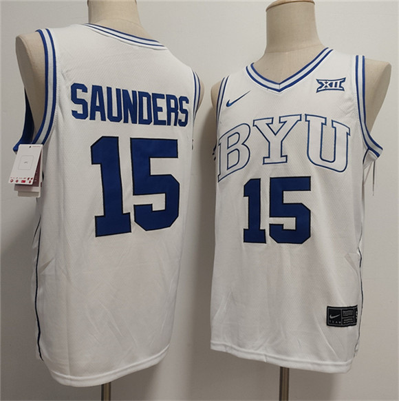 Duke Blue Devils #15 Richie Saunders White Stitched Basketball Jersey
