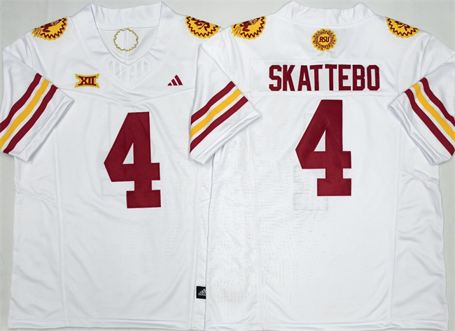 Arizona State Sun Devils #4 Cam Skattebo White 2025 F.U.S.E. Vapor Limited Stitched Jersey