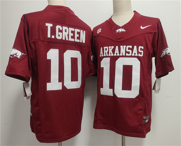 Arkansas Razorbacks #10 TAYLEN GREEN Red 2025 F.U.S.E. Vapor Limited Stitched Football Jersey