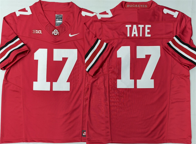 Ohio State Buckeyes #17 Carnell Tate Red 2025 F.U.S.E. Limited Stitched Jersey Ohio State Buckeyes #17 Carnell Tate Red 2025 F.U.S.E. Limited Stitched Jersey