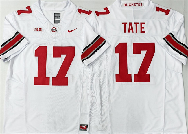 Ohio State Buckeyes #17 Carnell Tate White 2025 F.U.S.E. Limited Stitched Jersey Ohio State Buckeyes #17 Carnell Tate White 2025 F.U.S.E. Limited Stitched Jersey