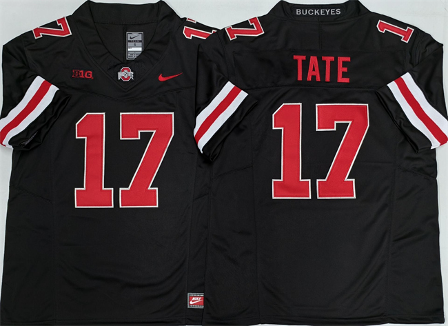 Ohio State Buckeyes #17 Carnell Tate Black 2025 F.U.S.E. Limited Stitched Jersey Ohio State Buckeyes #17 Carnell Tate Black 2025 F.U.S.E. Limited Stitched Jersey