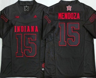 Indiana Hoosiers #15 Fernando Mendoza Limited Black Alternate Fashion College Football Jersey