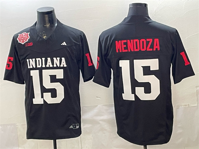 Indiana Hoosiers #15 Fernando Mendoza Black F.U.S.E. 2025 National Champions Patch Stitched Football Jersey