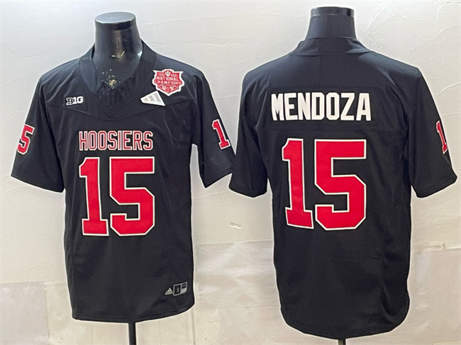 Indiana Hoosiers #15 Fernando Mendoza Black F.U.S.E. 2025 National Champions Patch Stitched Football Jersey