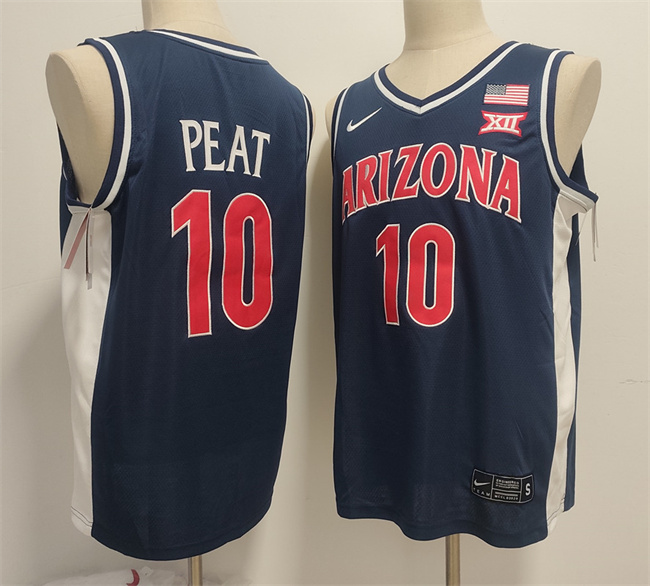 Arizona Wildcats #10 Koa Peat Navy Stitched Jersey