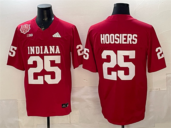 Indiana Hoosiers #25 Hoosiers Red F.U.S.E. 2025 National Champions Patch Stitched Football Jersey