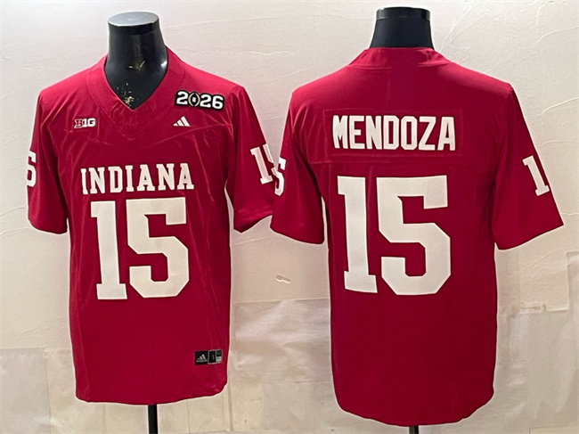 Indiana Hoosiers #15 Fernando Mendoza Red F.U.S.E. 2026 Patch Stitched Basketball Jersey
