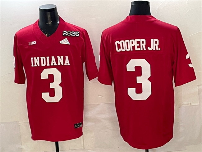 Indiana Hoosiers #3 Omar Cooper Jr. Red F.U.S.E. 2026 Patch Stitched Football Jersey