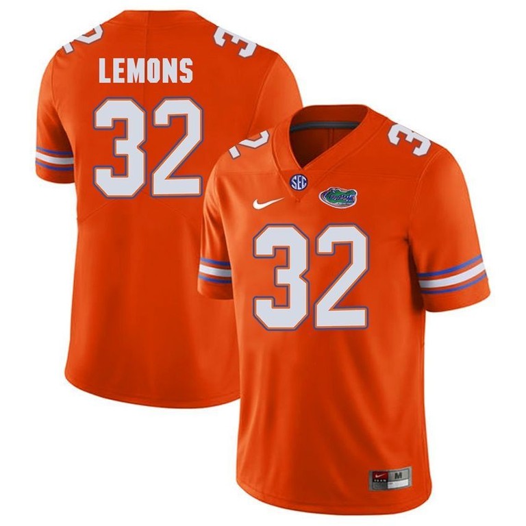 Florida Gators #32 Adarius Lemons Football Orange Player Performance Jersey