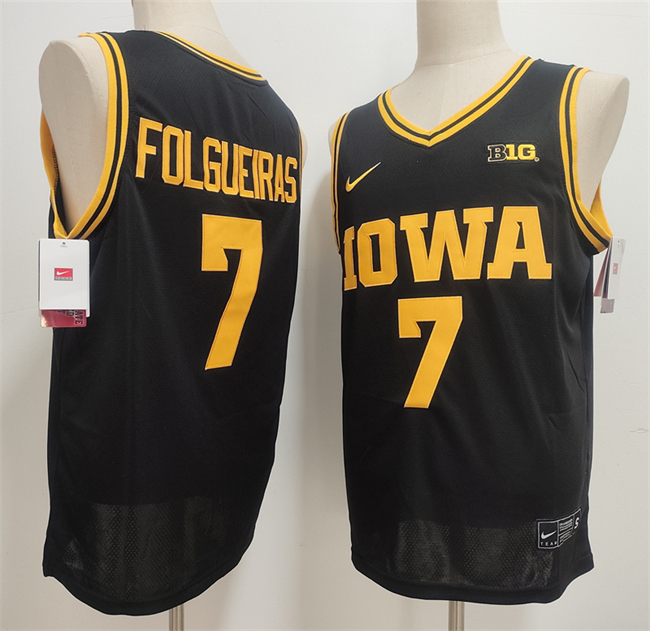 Iowa Hawkeyes #7 Alvaro Folgueiras Black Stitched Jersey