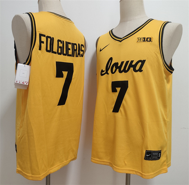 Iowa Hawkeyes #7 Alvaro Folgueiras Yellow Stitched Jersey