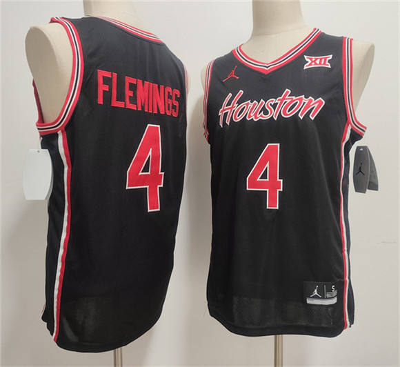 Houston Cougars #4 Kingston Flemings Black 2026 Stitched Football Jersey