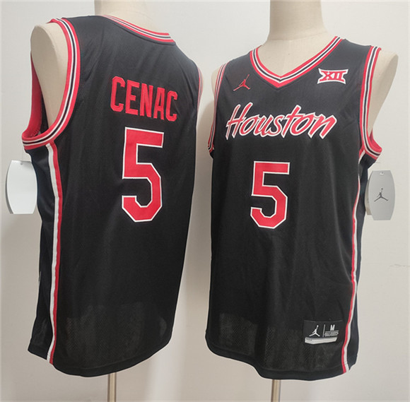 Houston Cougars #5 Chris Cenac Jr. Black Stitched Football Jersey