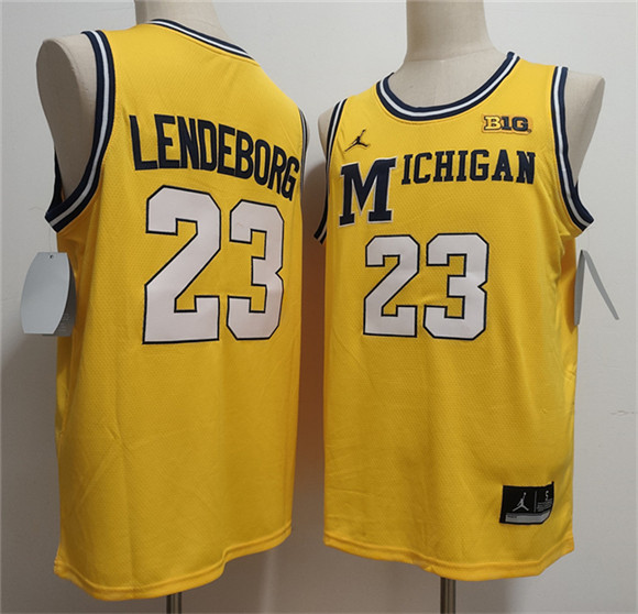 Michigan Wolverines #23 Yaxel Lendeborg Yellow 2026 Vapor Limited Stitched Jersey Michigan Wolverines #23 Yaxel Lendeborg Yellow 2026 Vapor Limited Stitched Jersey
