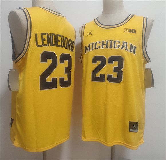 Michigan Wolverines #23 Yaxel Lendeborg Yellow Vapor Limited Stitched Football Jersey Michigan Wolverines #23 Yaxel Lendeborg Yellow Vapor Limited Stitched Football Jersey