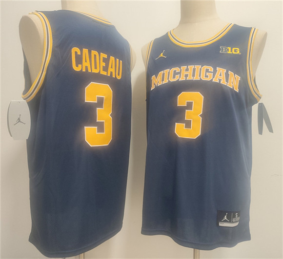 Michigan Wolverines #3 Elliot Cadeau Navy 2026 Vapor Limited Stitched Football Jersey Michigan Wolverines #3 Elliot Cadeau Navy 2026 Vapor Limited Stitched Football Jersey
