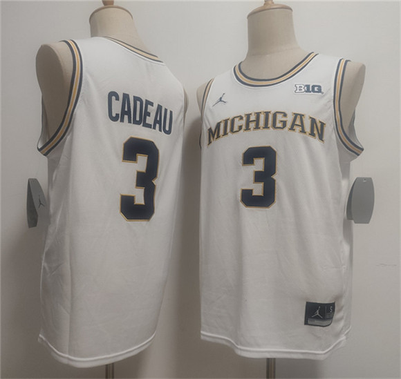 Michigan Wolverines #3 Elliot Cadeau White 2026 Vapor Limited Stitched Football Jersey Michigan Wolverines #3 Elliot Cadeau White 2026 Vapor Limited Stitched Football Jersey
