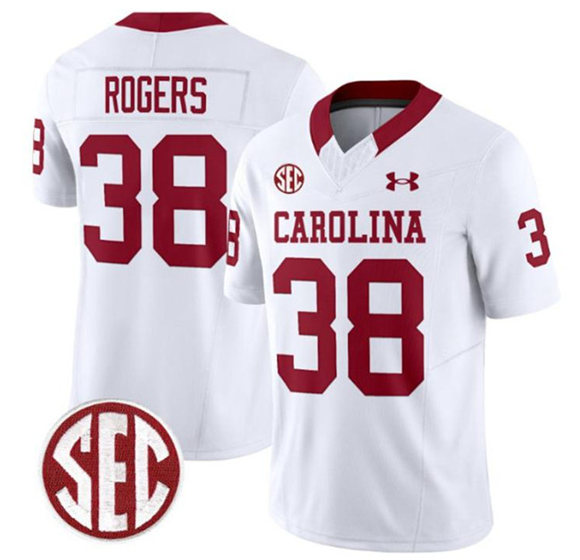 South Carolina Fighting Gamecocks #38 George Rogers White F.U.S.E. Stitched Jersey