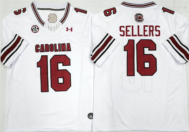 South Carolina Fighting Gamecocks #16 LaNorris Sellers White F.U.S.E. Stitched Jersey