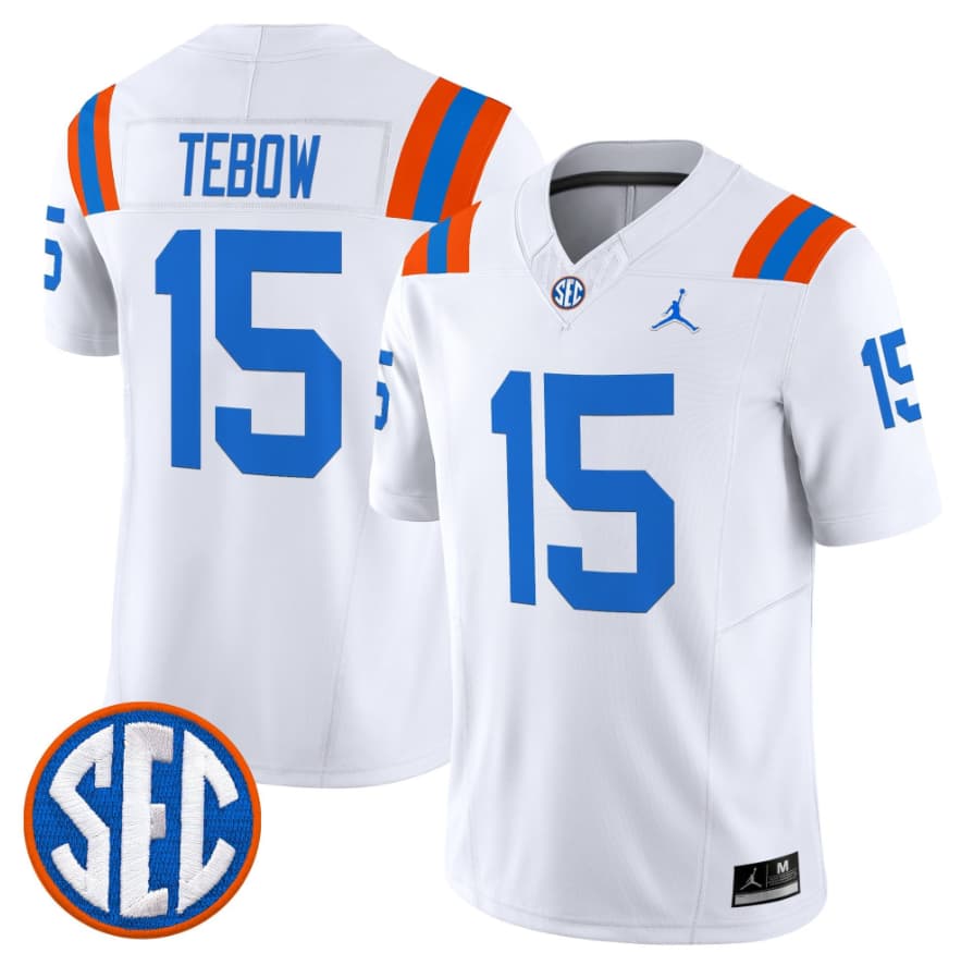 Florida Gators #15 Tim Tebow White ??1960s Throwback?? F.U.S.E. Vapor Limited Stitched Jersey