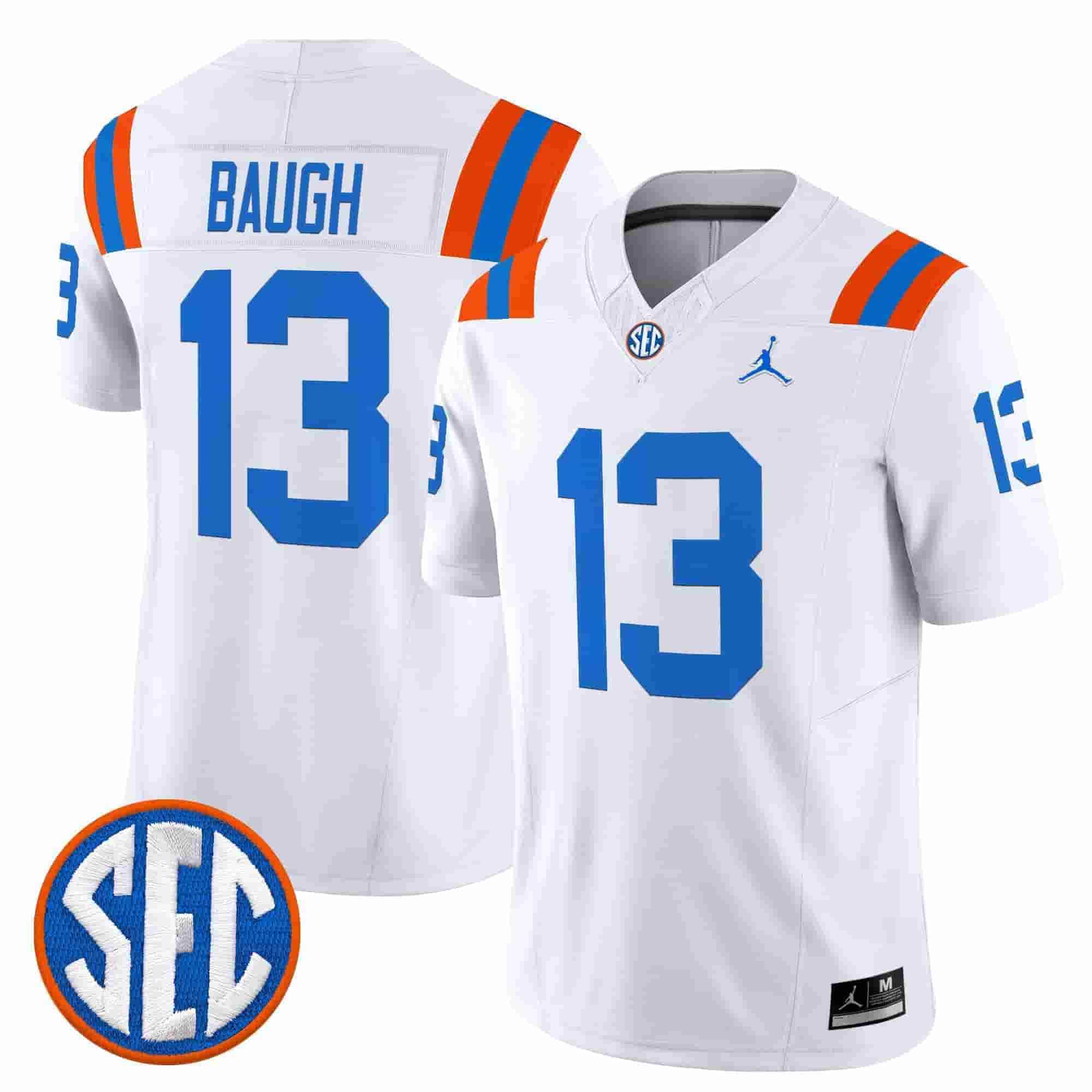 Florida Gators #13 Jadan Baugh White ??1960s Throwback?? F.U.S.E. Vapor Limited Stitched Jersey