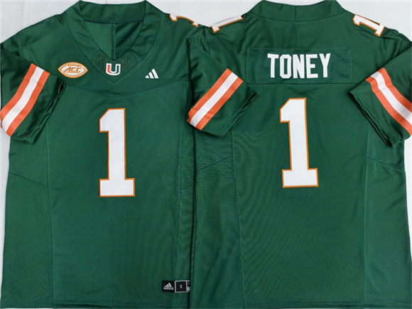 Miami Hurricanes #1 Malachi Toney Aqua F.U.S.E. Stitched Football Jersey