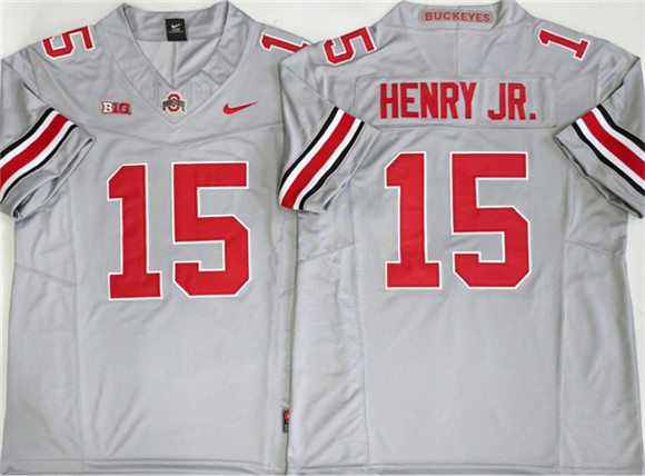 Ohio State Buckeyes #15 Chris Henry Jr Gray 2025 F.U.S.E. Limited Stitched Jersey Ohio State Buckeyes #15 Chris Henry Jr Gray 2025 F.U.S.E. Limited Stitched Jersey