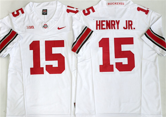 Ohio State Buckeyes #15 Chris Henry Jr White 2025 F.U.S.E. Limited Stitched Jersey Ohio State Buckeyes #15 Chris Henry Jr White 2025 F.U.S.E. Limited Stitched Jersey