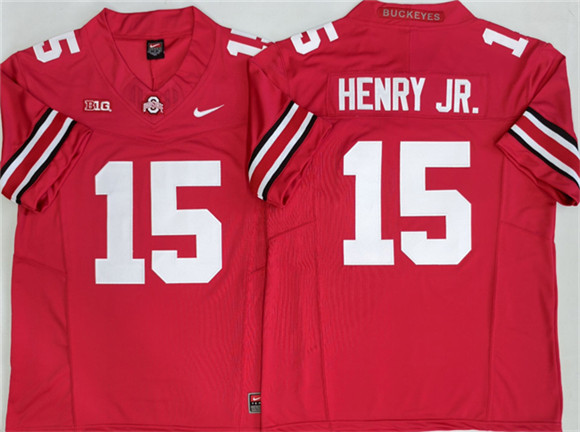 Ohio State Buckeyes #15 Chris Henry Jr Red 2025 F.U.S.E. Limited Stitched Jersey Ohio State Buckeyes #15 Chris Henry Jr Red 2025 F.U.S.E. Limited Stitched Jersey