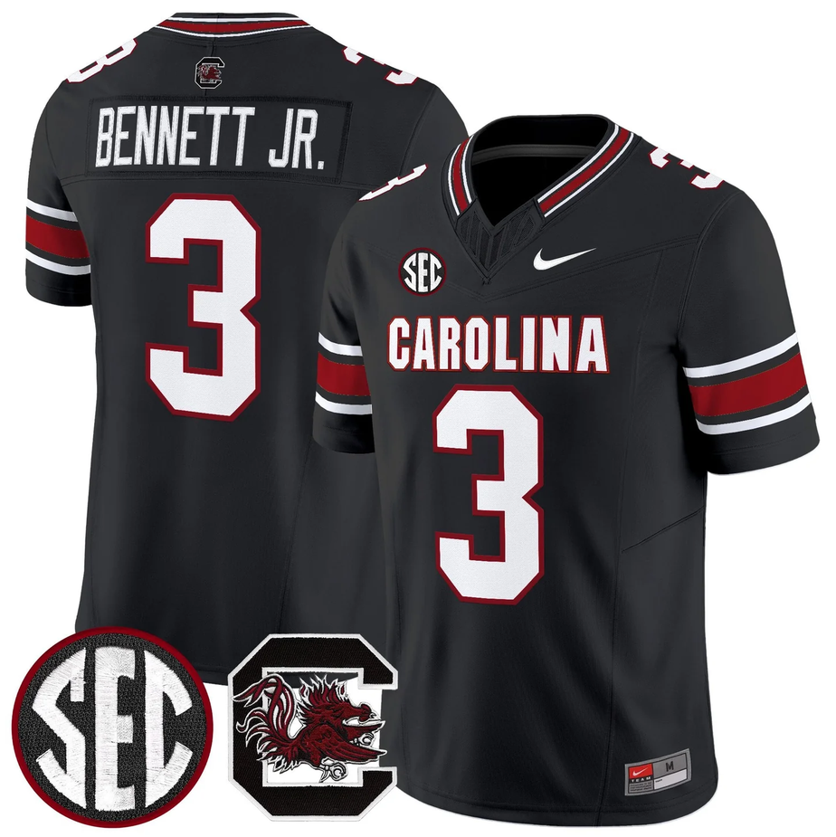 South Carolina Gamecocks #3 Mazeo Bennett Jr.Black 2026 F.U.S.E. Stitched Nike Jersey