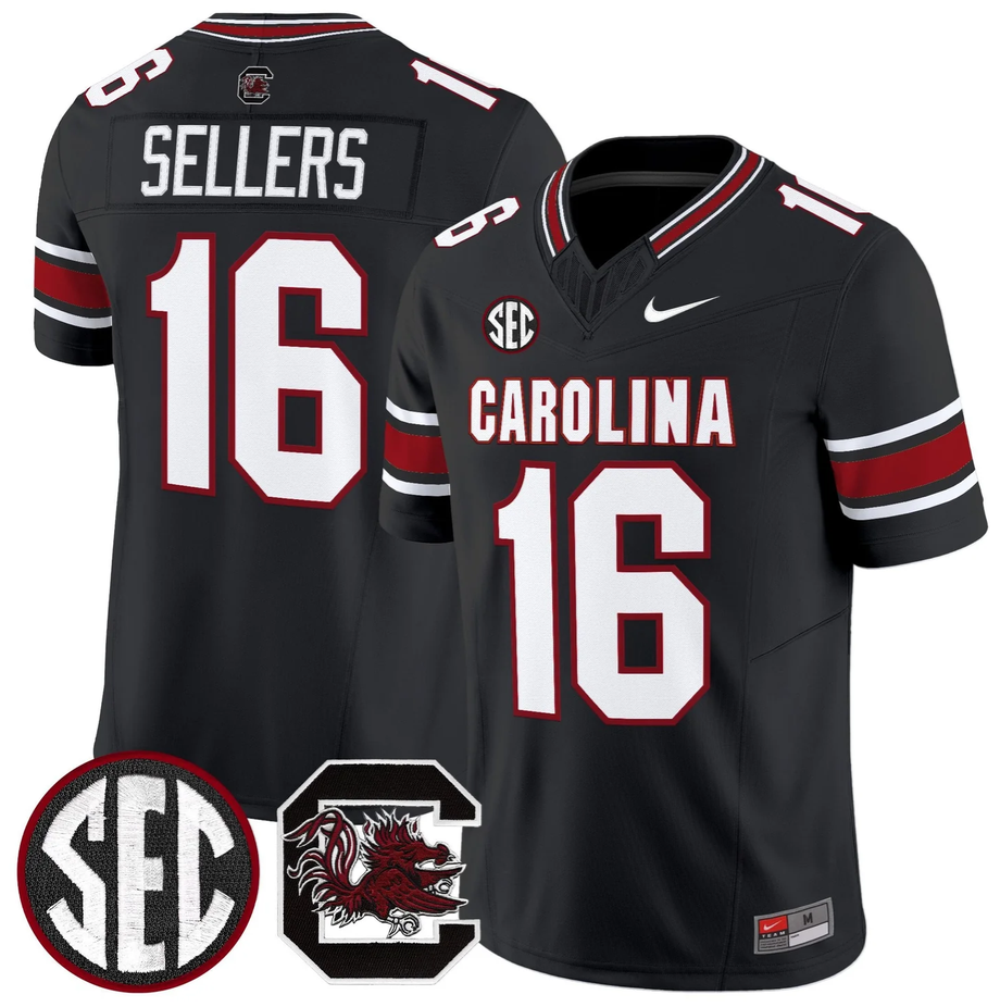 South Carolina Gamecocks #16 LaNorris Sellers Black 2026 F.U.S.E. Stitched Nike Jersey